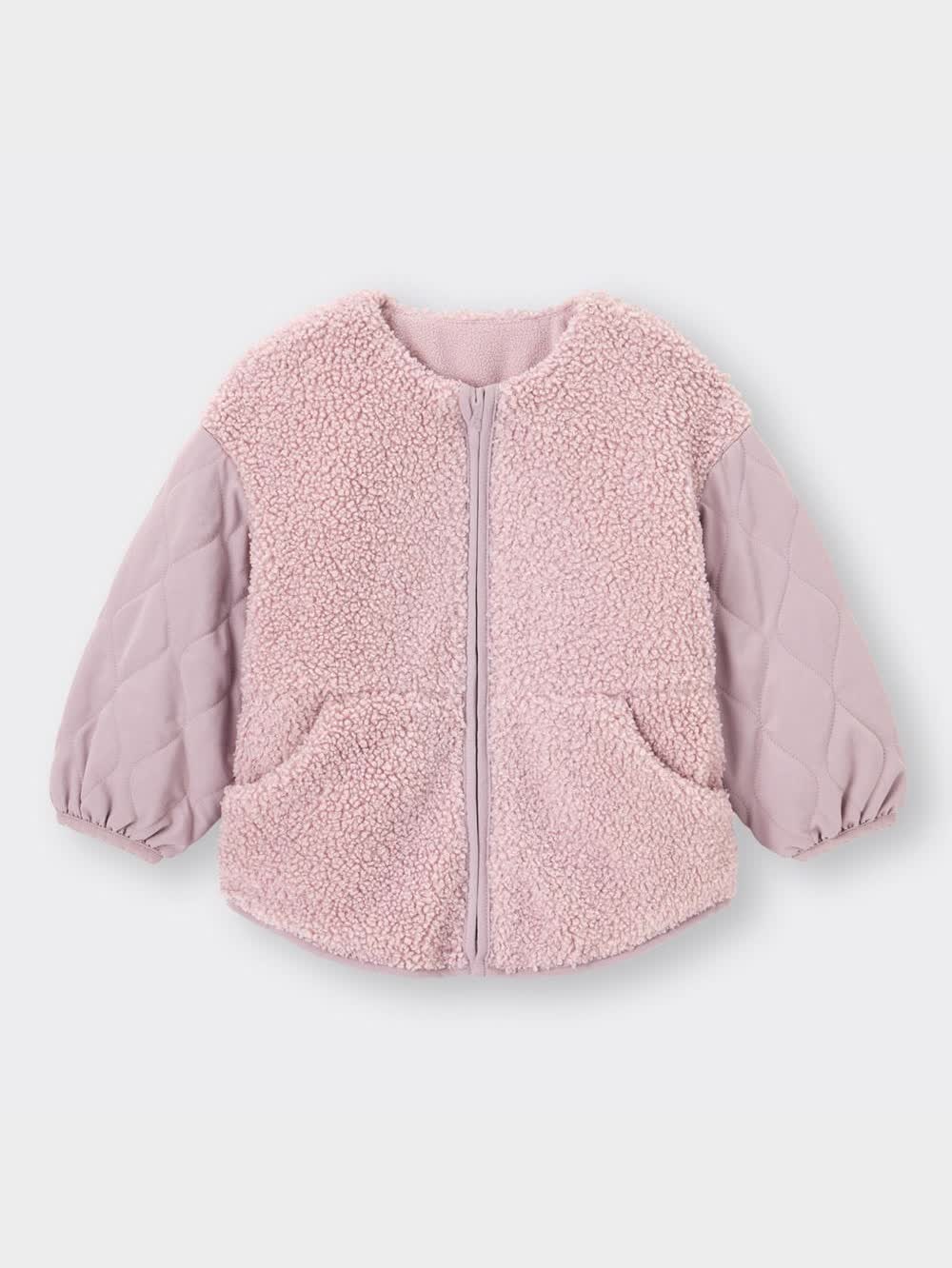 公式サイト購入　バーバリー　キッズボアジャケット ピンク　3Y 100cm 中綿フリルコート(90cm ピンク): キッズ - ナルミヤ オンライン