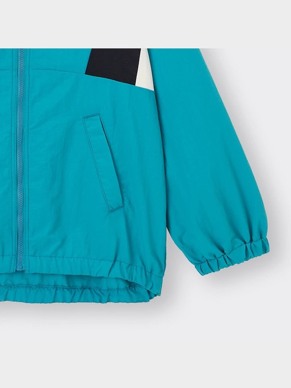 KIDS(男女兼用)カラーブロックフーディブルゾン