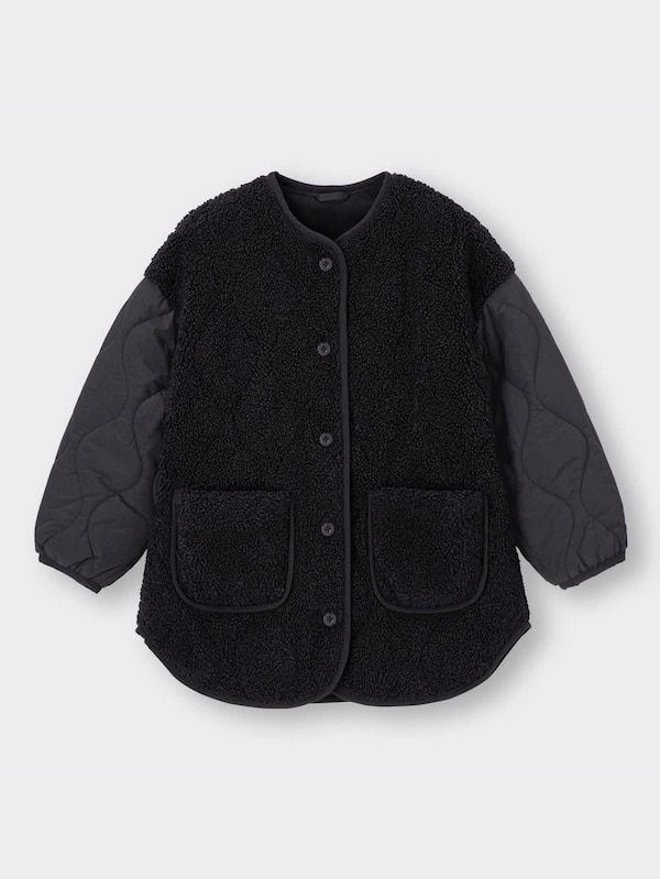 GIRLSヒートパデッドボアキルティングコート