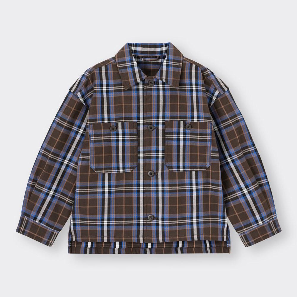 （GU）KIDS(男女兼用)シェフシャツジャケット(長袖)+X(セットアップ可能)