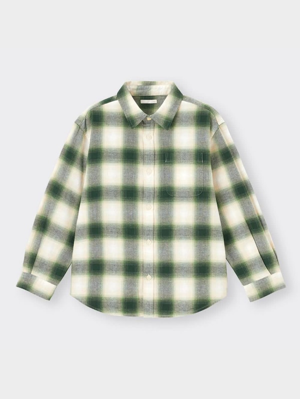 KIDS(男女兼用)フランネルチェックシャツ(長袖)+E