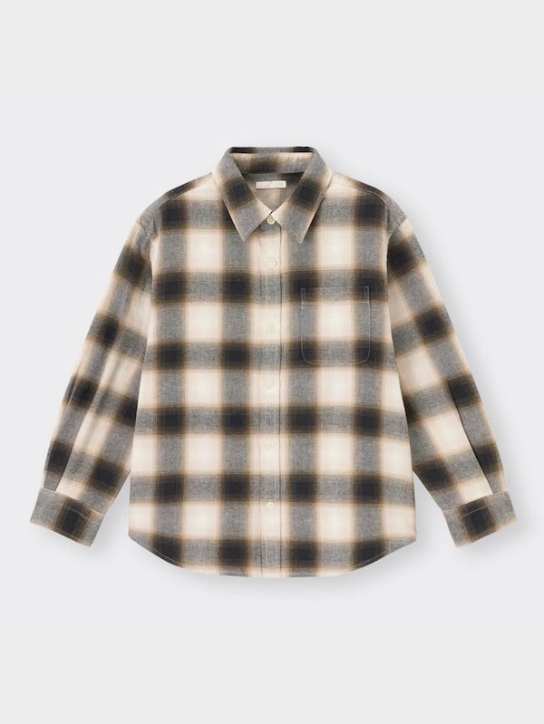 KIDS(男女兼用)フランネルチェックシャツ(長袖)+E