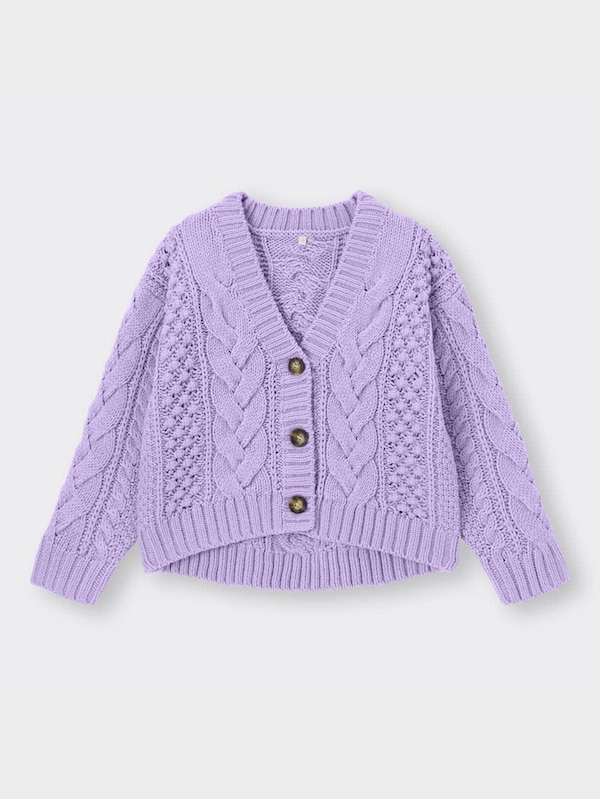 GIRLSケーブルコクーンカーディガン(長袖)