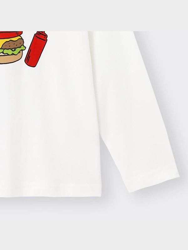 KIDS(男女兼用)コットングラフィックT(長袖)(ハンバーガー)+E