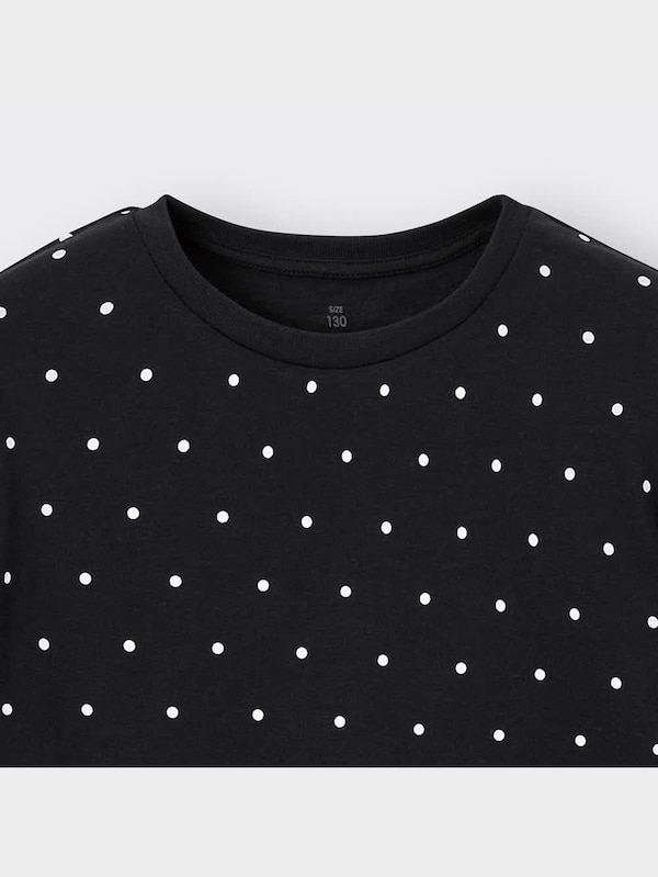 GIRLSコットンフリルグラフィックT(長袖)(ドット)+E