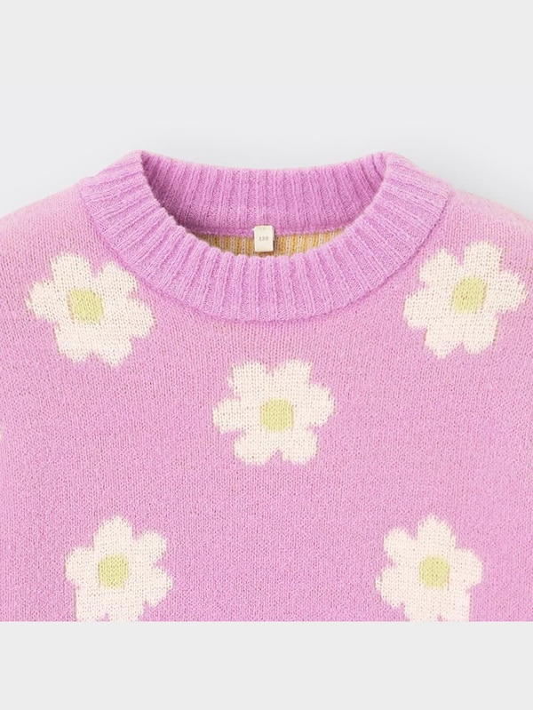 GIRLSジャカードセーター(長袖)(フラワー)