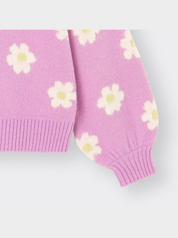 GIRLSジャカードセーター(長袖)(フラワー)