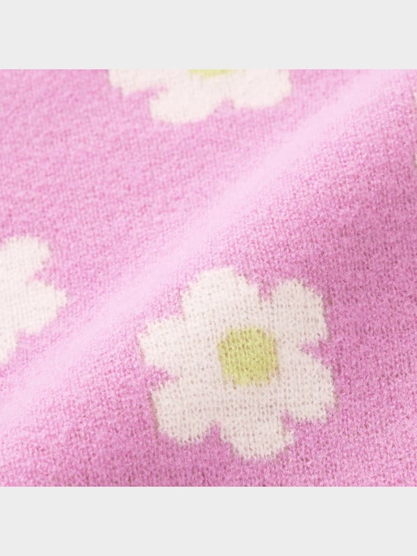 GIRLSジャカードセーター(長袖)(フラワー)