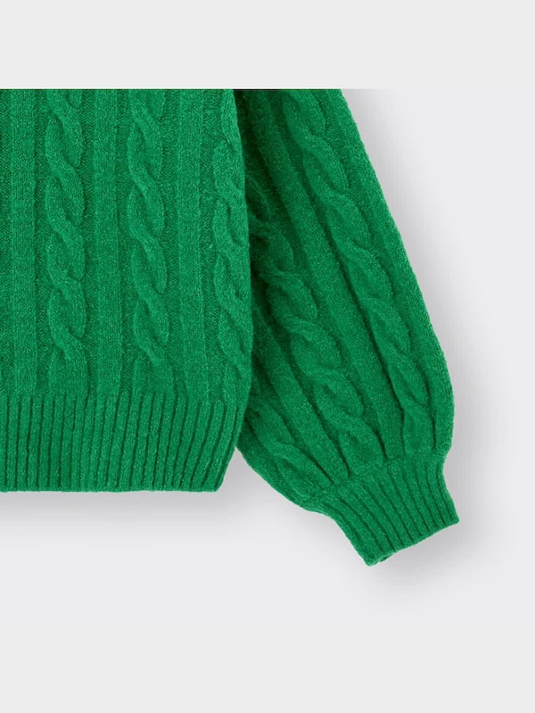 GIRLSパフィータッチケーブルモックネックセーター(長袖)