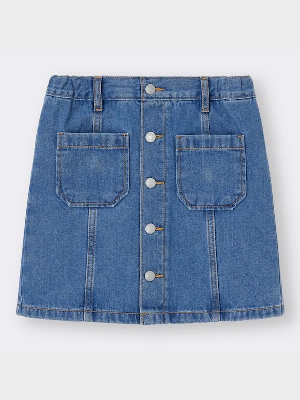 GIRLSデニムフロントボタンスカート