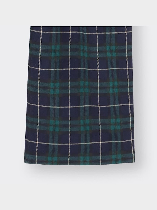 GIRLS起毛チェックプルオンワイドパンツ