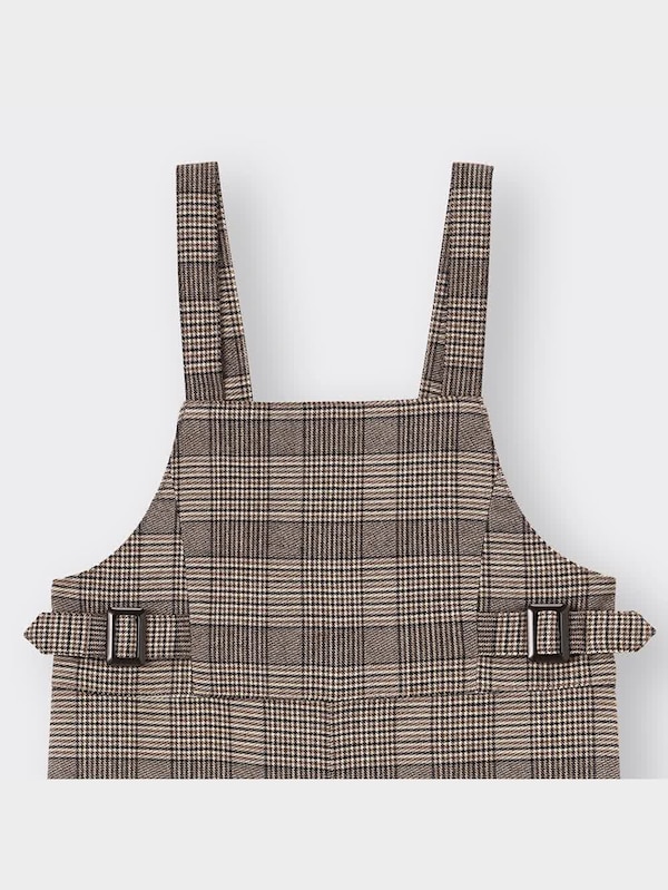 GIRLSチェックサロペットワイドパンツ+E