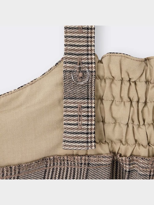 GIRLSチェックサロペットワイドパンツ+E