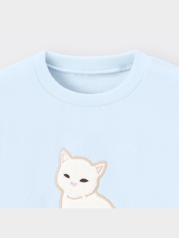 GIRLSフリースラウンジセット(長袖&ロングパンツ)(キャット)