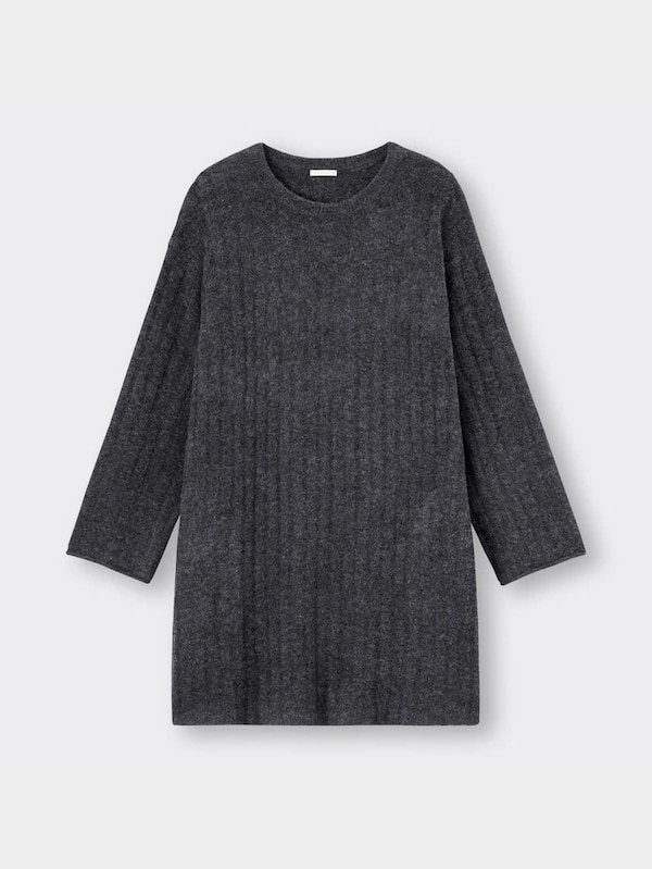 パフィータッチワイドリブニットミニワンピース(長袖)RS+X
