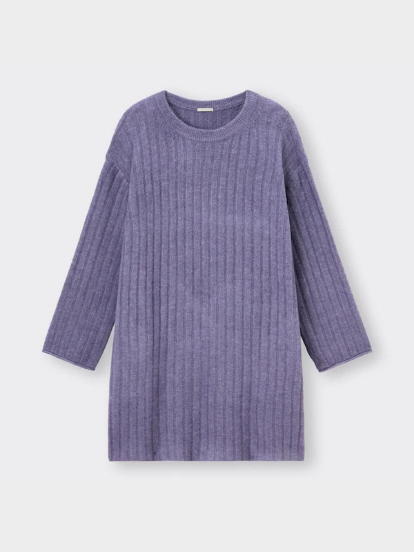 パフィータッチワイドリブニットミニワンピース(長袖)RS+X