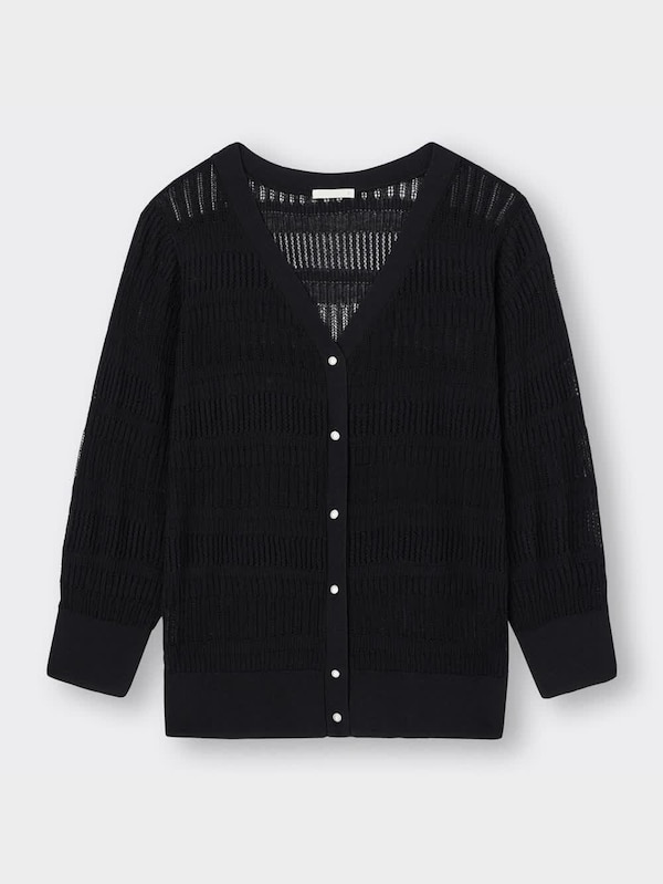 透かし編みカーディガン(7分袖)Z