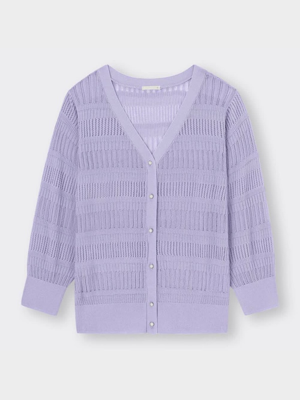 透かし編みカーディガン(7分袖)Z