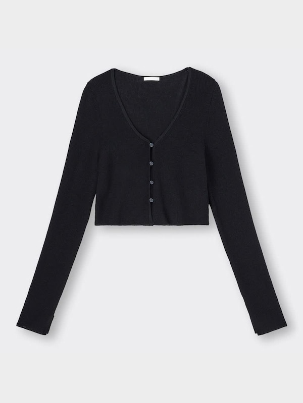 シアーリブクロップドカーディガン(長袖)YT+E