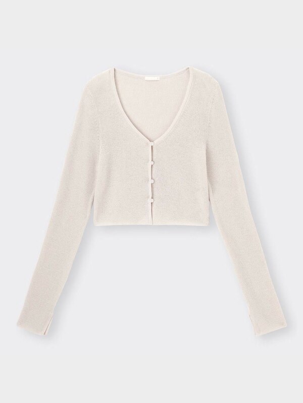 シアーリブクロップドカーディガン(長袖)YT+E