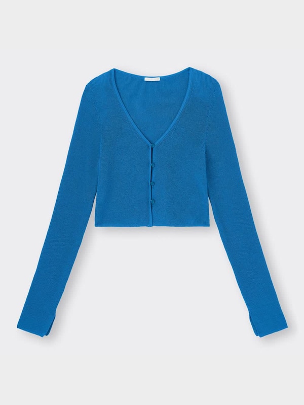 シアーリブクロップドカーディガン(長袖)YT+E