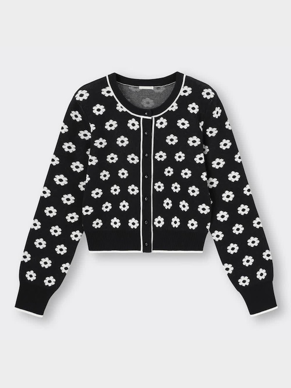 ジャカードカーディガン(長袖)(フラワー)YT+E(アンサンブル可能)