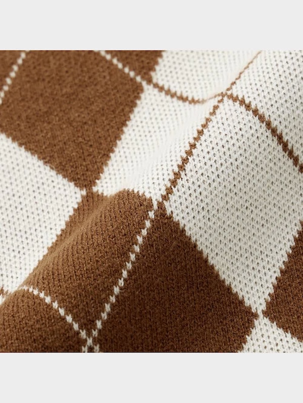 アーガイルオーバーサイズカーディガン(長袖)YT+E