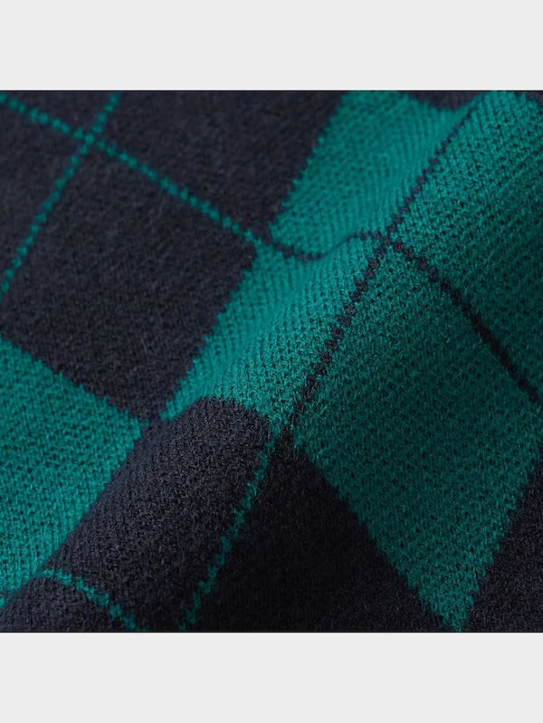 アーガイルオーバーサイズカーディガン(長袖)YT+E