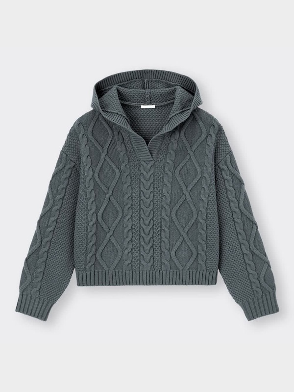 ケーブルフーディセーター(長袖)YT+E(セットアップ可能)