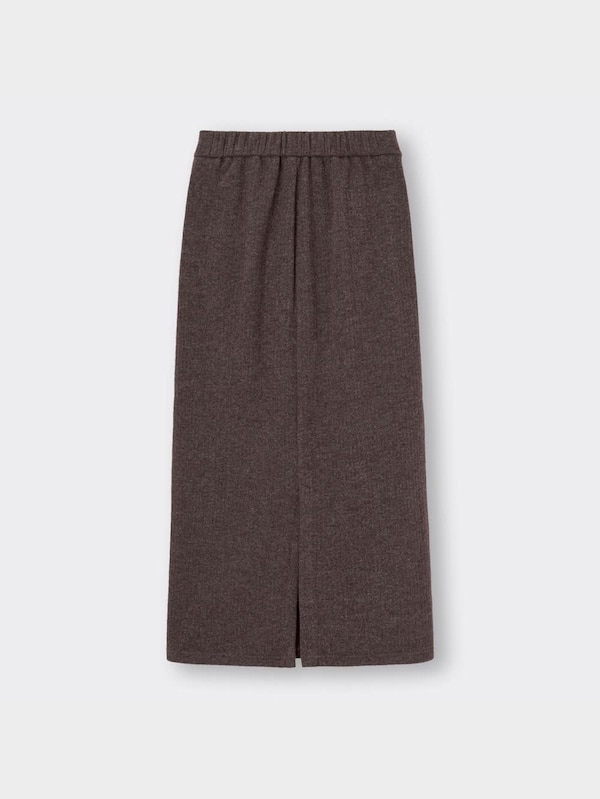 ブラッシュドリブナローロングスカート(セットアップ可能)