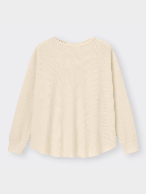 2WAYワッフルボタンオーバーサイズT(長袖)+E