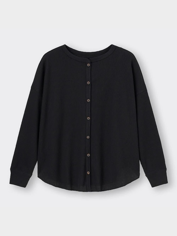 2WAYワッフルボタンオーバーサイズT(長袖)+E