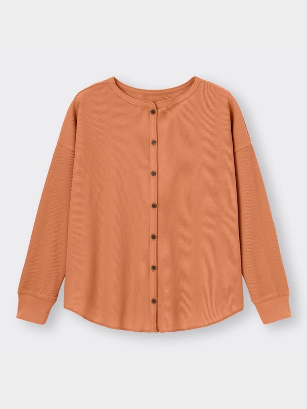 2WAYワッフルボタンオーバーサイズT(長袖)+E