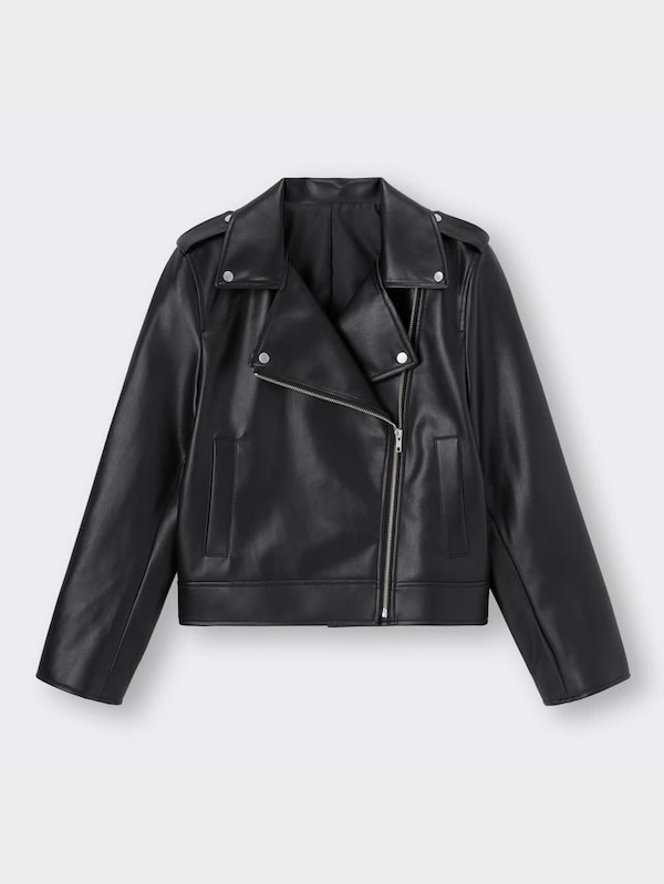 フェイクレザーライダースジャケットYT+E