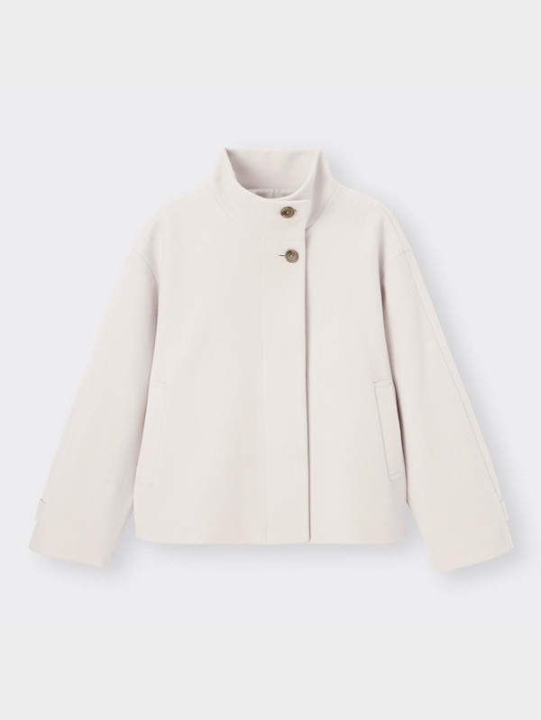 ニットメルトンスタンドカラ��ーショートコートZ+E