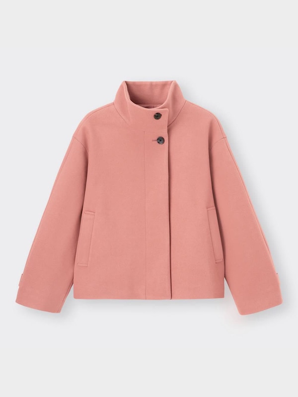 ニットメルトンスタンドカラーショートコートZ+E