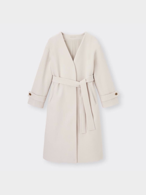 ニットメルトンノーカラーコートZ