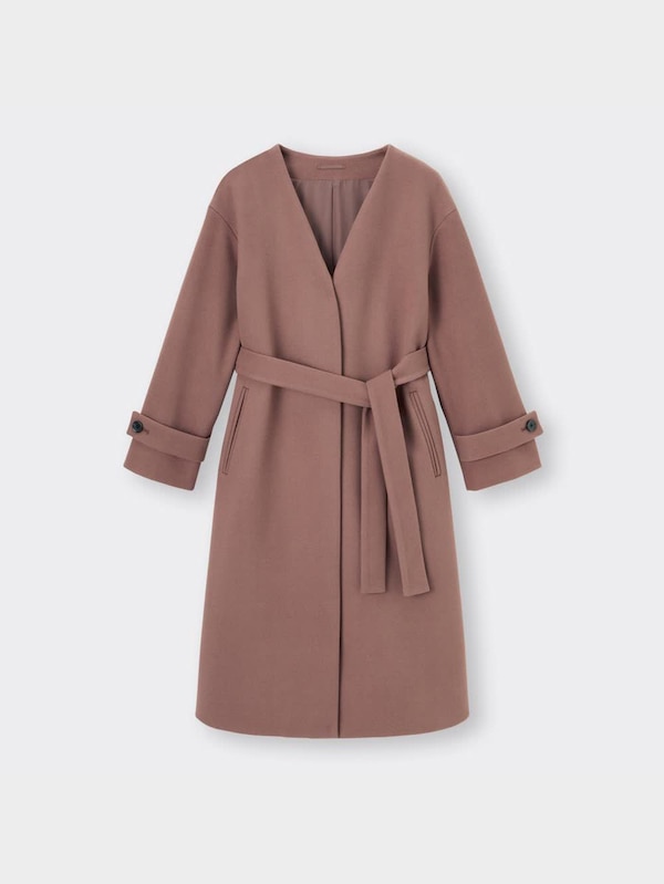 ニットメルトンノーカラーコートZ