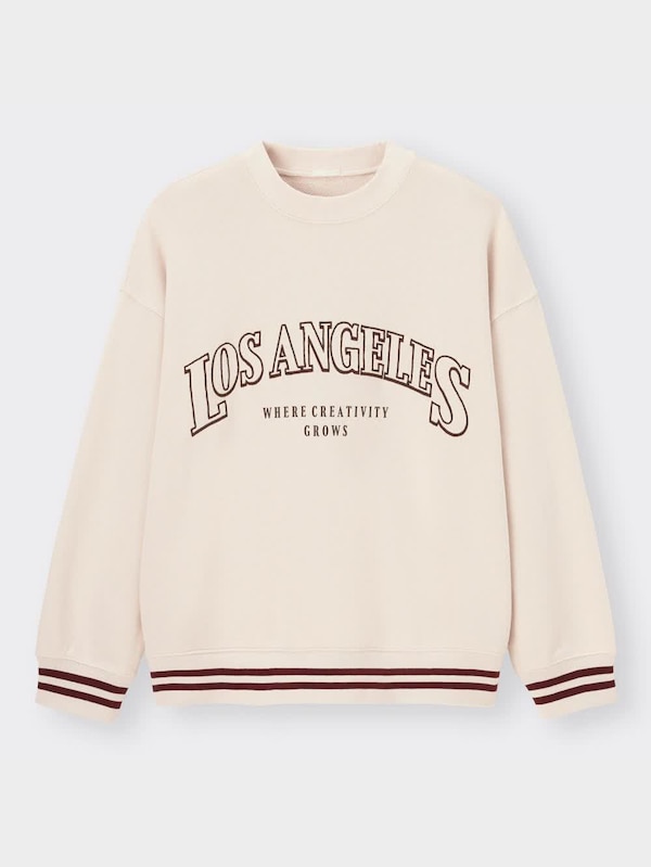 オーバーサイ  ズグラフィックスウェットプルオーバー長袖YT+E