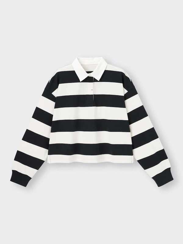 クロップドラガーシャツ(長袖)(ボーダー)YT+E