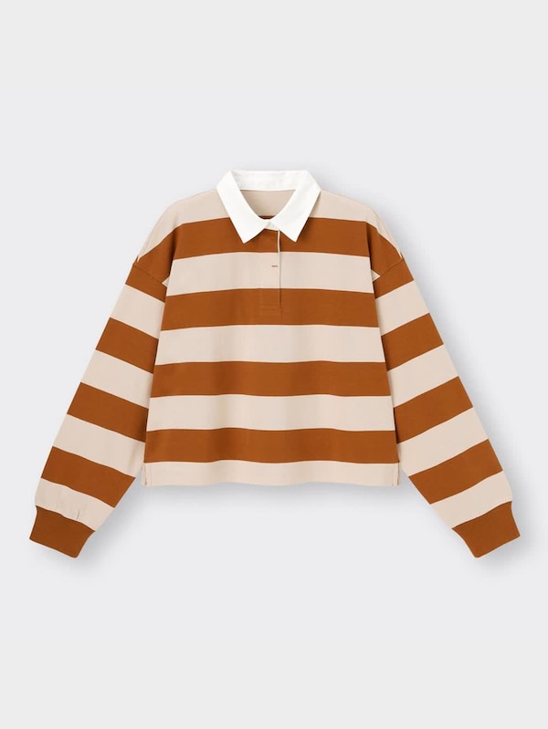 クロップドラガーシャツ(長袖)(ボーダー)YT+E