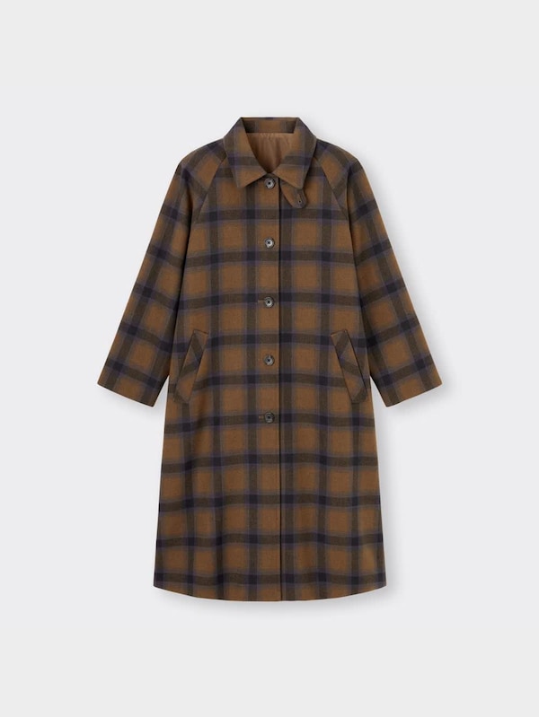 チェックバルカラーコート