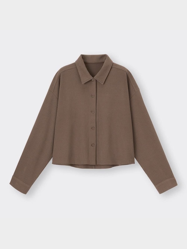 リブワイドクロップドシャツ(長袖)RS+E(セットアップ可能)