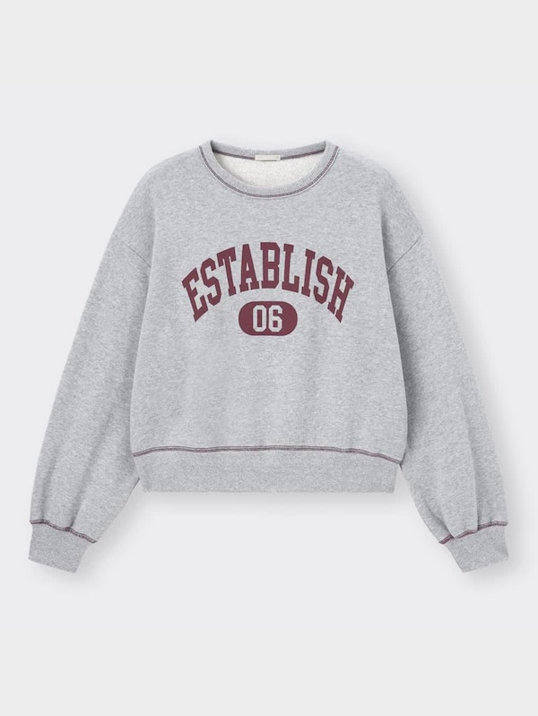 グラフィッククロップドスウェットプルオーバー(長袖)(ロゴ)