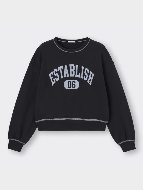 グラフィッククロップドスウェットプルオーバー(長袖)(ロゴ)