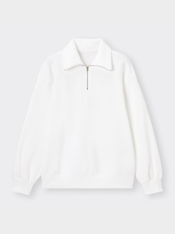 オーバーサイズハーフジップスウェットプルオーバー(長袖)