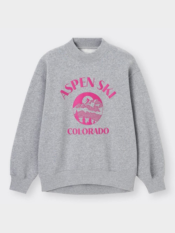 グラフィックモックネックスウェットプルオーバー(長袖)