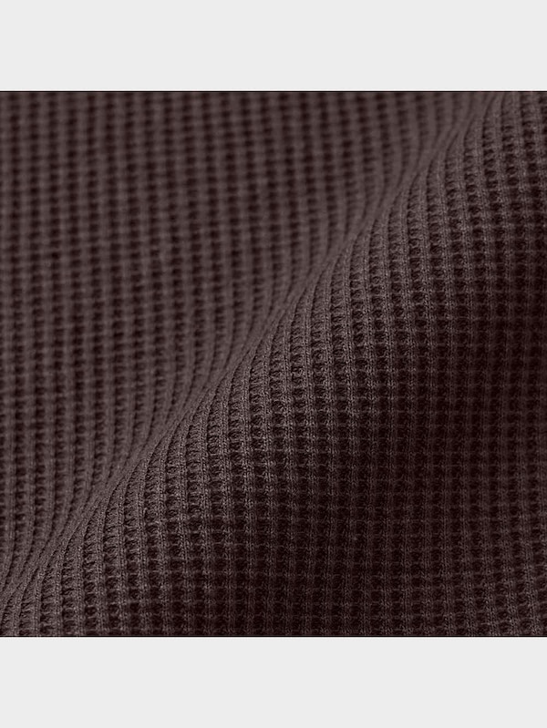 ワッフルバックヘンリーネックフレアワンピース(長袖)