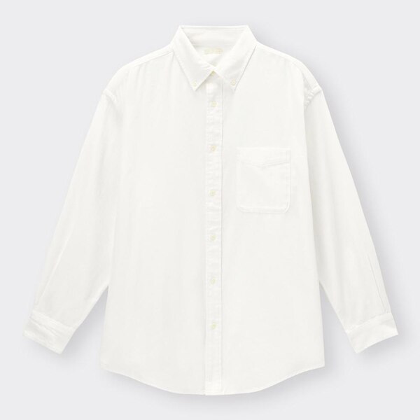 ツイルオーバーサイズシャツ(長袖)-WHITE