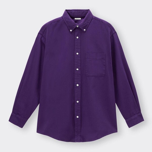 ツイルオーバーサイズシャツ(長袖)-PURPLE